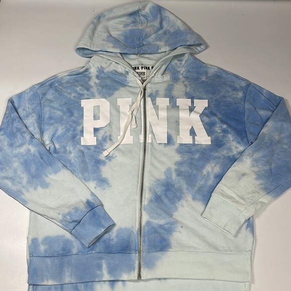 Victoria's Secret PINK Full Zip Hoodie Sweatshirt Blue Size XS - Picture 1 of 9
